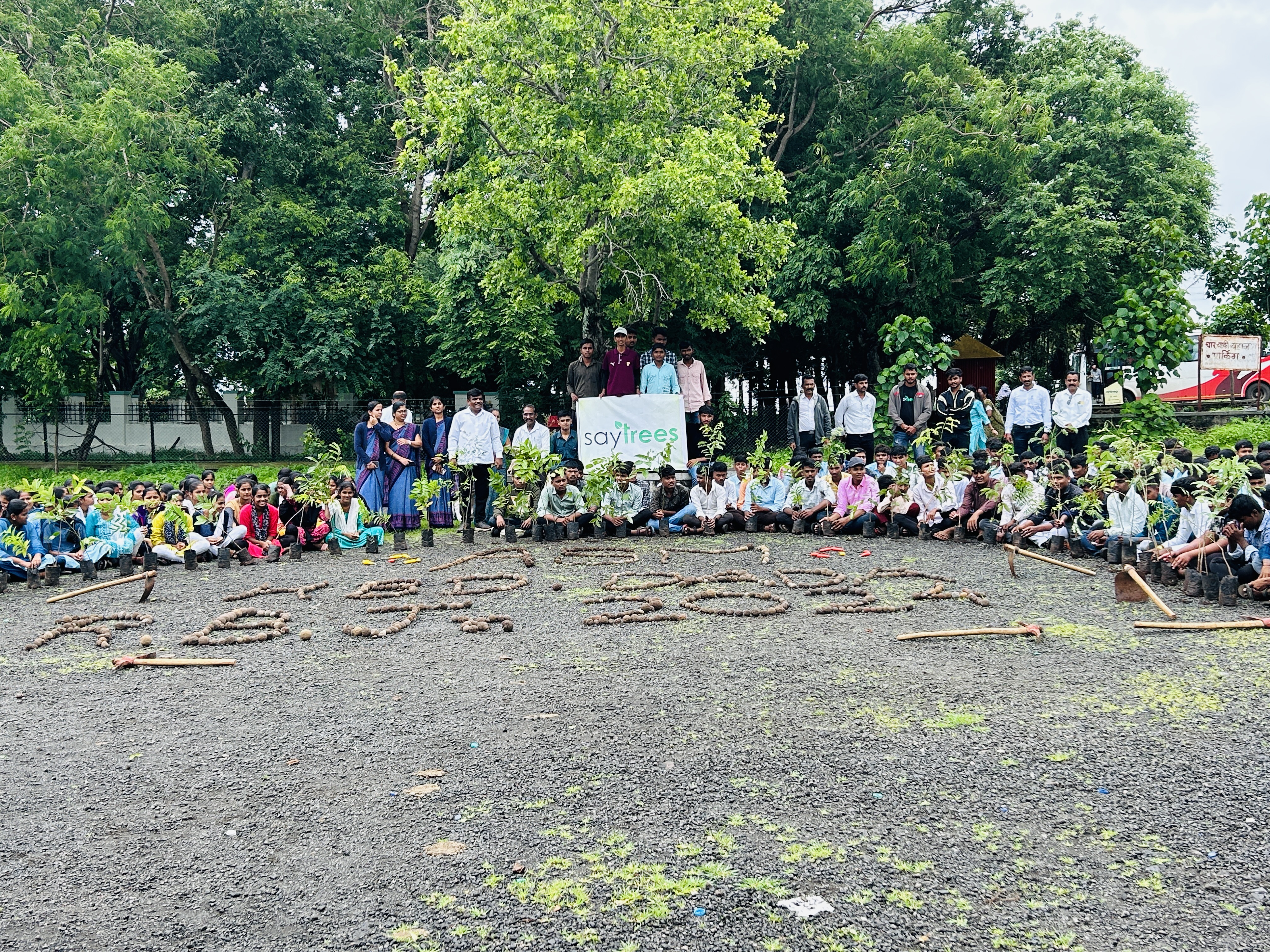 Volunteers planting trees
