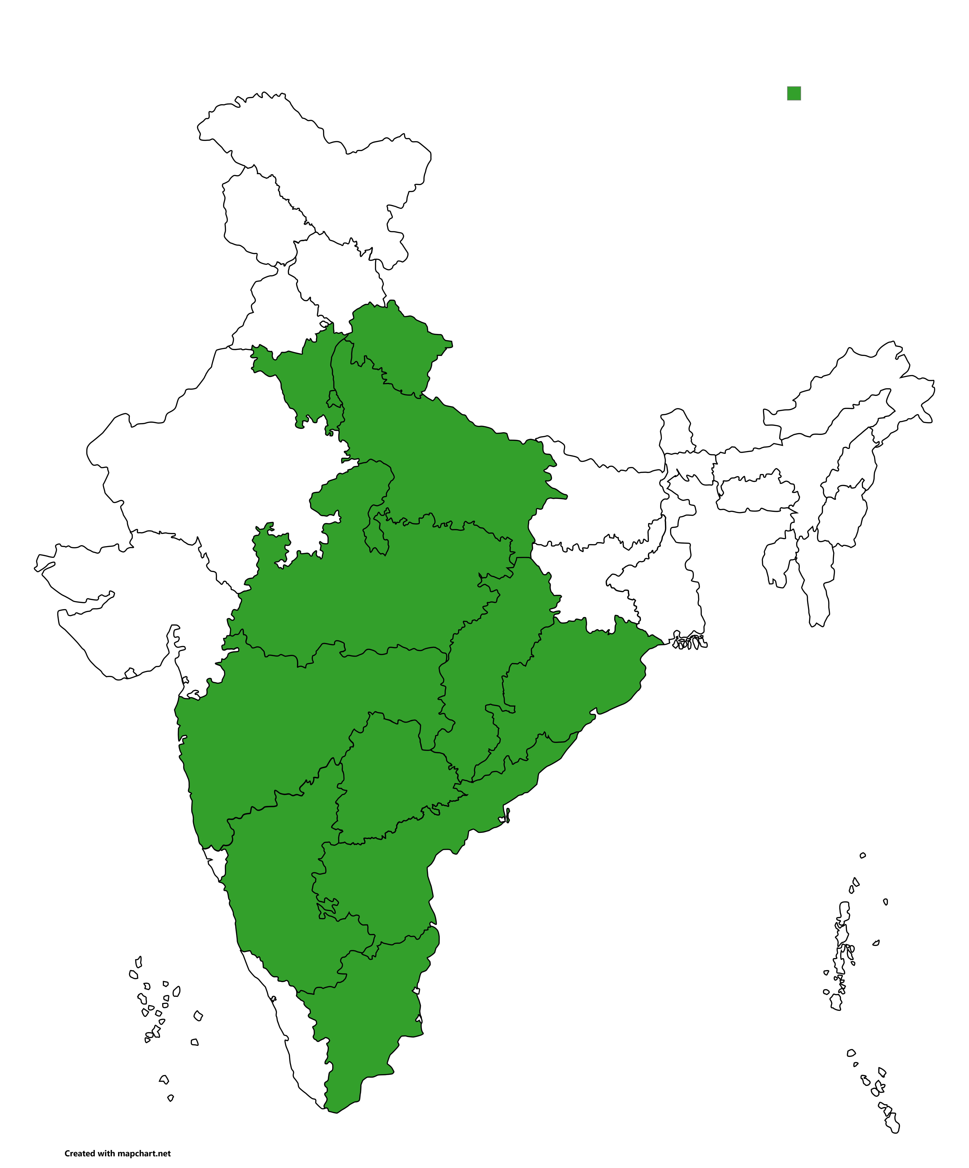 Map of India showing interventions